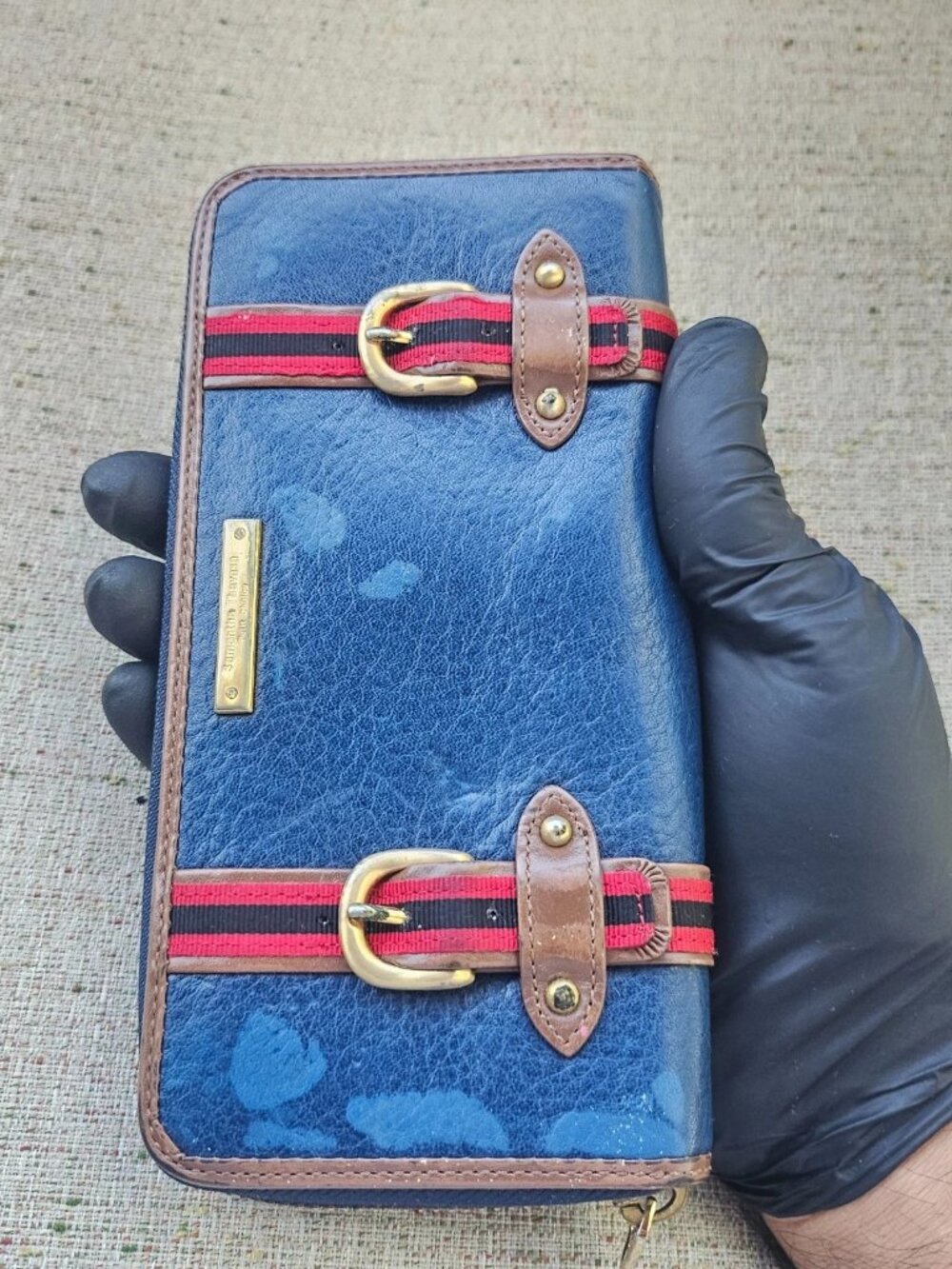 Vintage Samantha Thavasa Ladies Clutch Wallet Blue Card Holder Purse Petit Choic